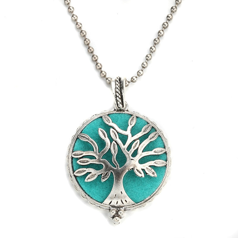 Essential Oil Diffuser Modern Tree of Life Pendant Necklace