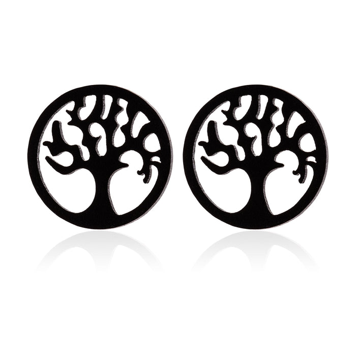 Black Tree of Life Earrings