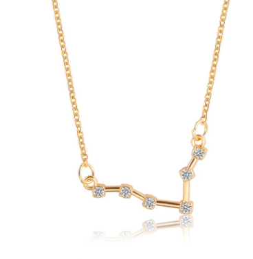Gold Pisces Constellation Necklace