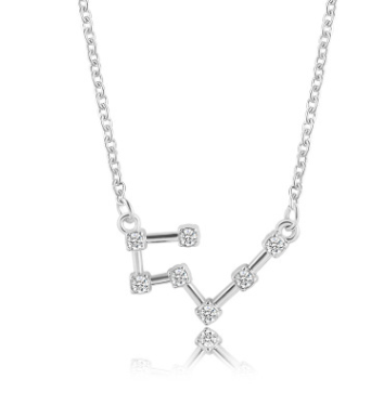 Silver Taurus Constellation Necklace