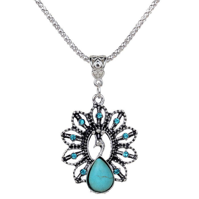Peacock Turquoise Pendant Necklace