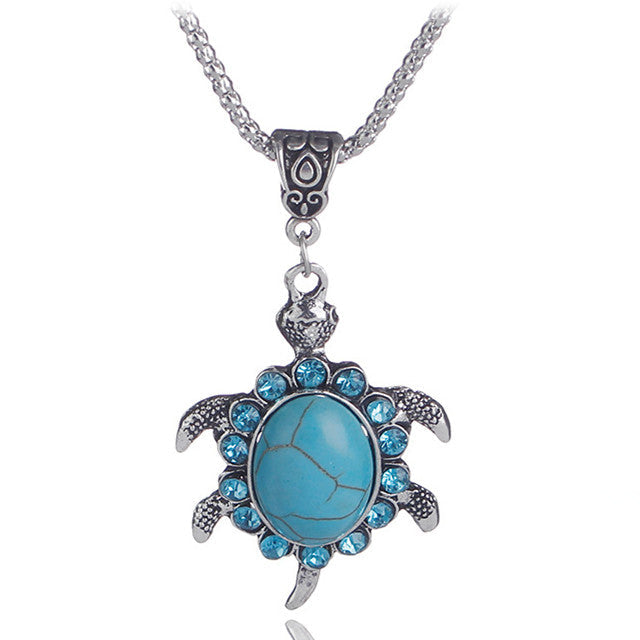 Turtle Turquoise Pendant Necklace