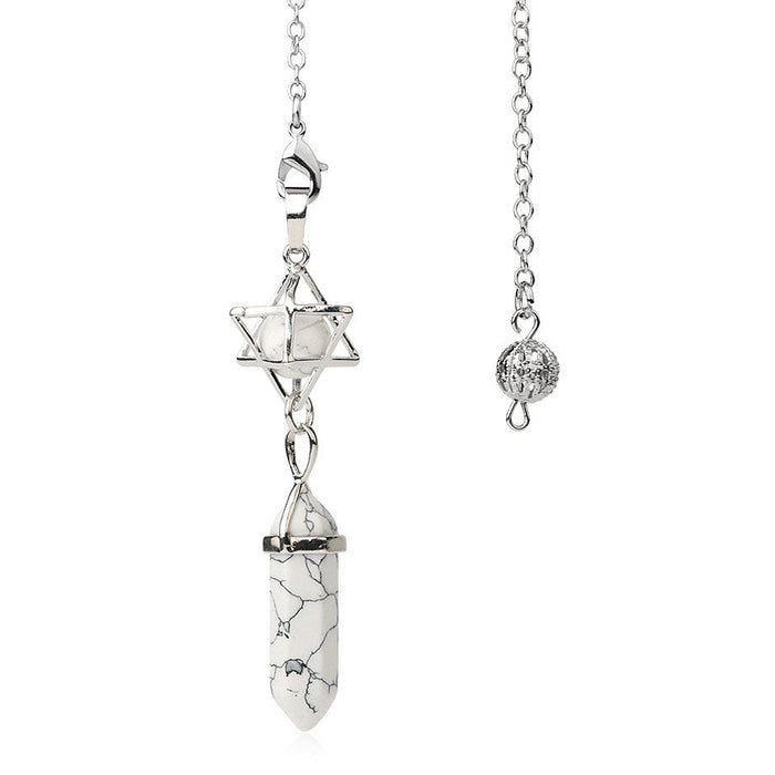 White Turquoise Geometric Divination Pendulum