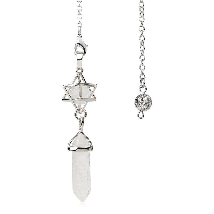 Rock Crystal Geometric Divination Pendulum