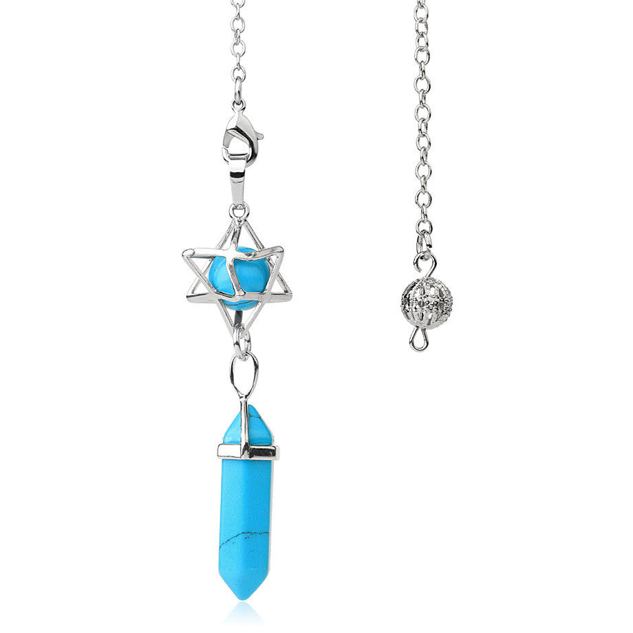 Blue Turquoise Geometric Divination Pendulum