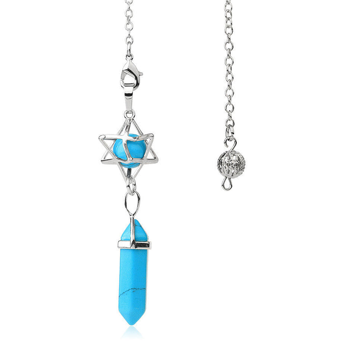 Blue Turquoise Geometric Divination Pendulum
