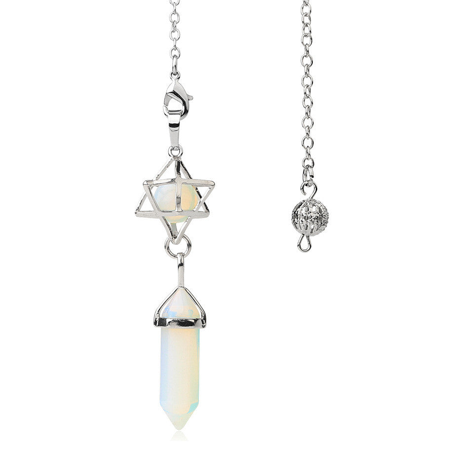 White Opal Geometric Divination Pendulum