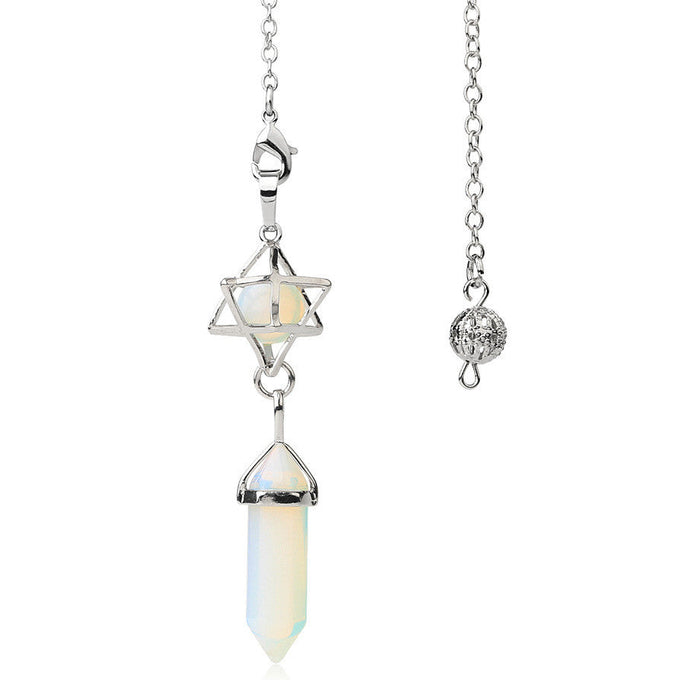 White Opal Geometric Divination Pendulum