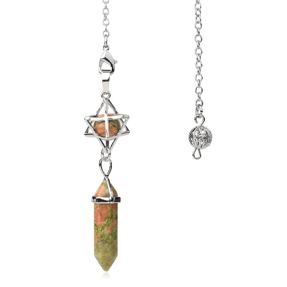 Unakite Geometric Divination Pendulum