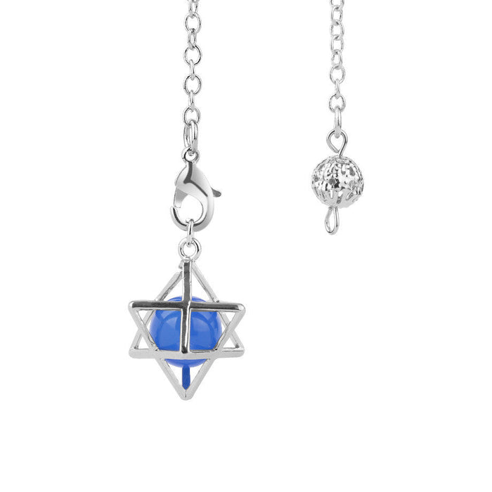 Blue Agate Bead Merkaba Divination Pendulum