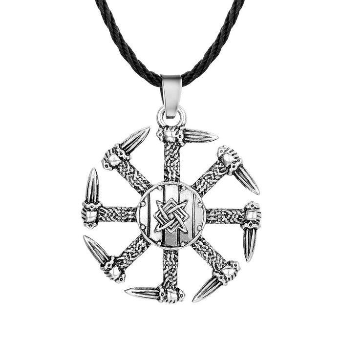 Silver Slavic Kolovrat Pendant Necklace – Stainless Steel