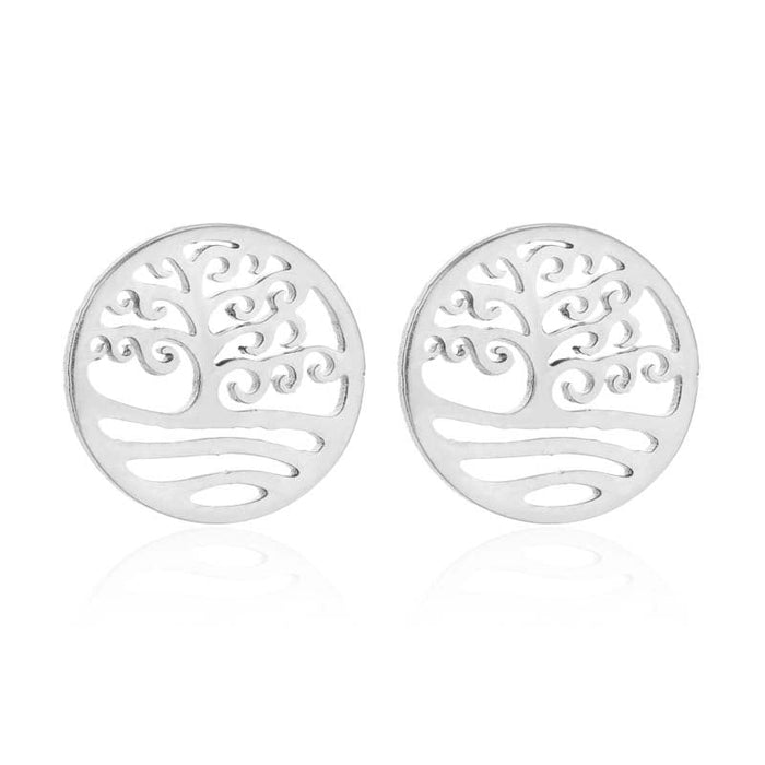 Silver Cute Tree of Life Earrings