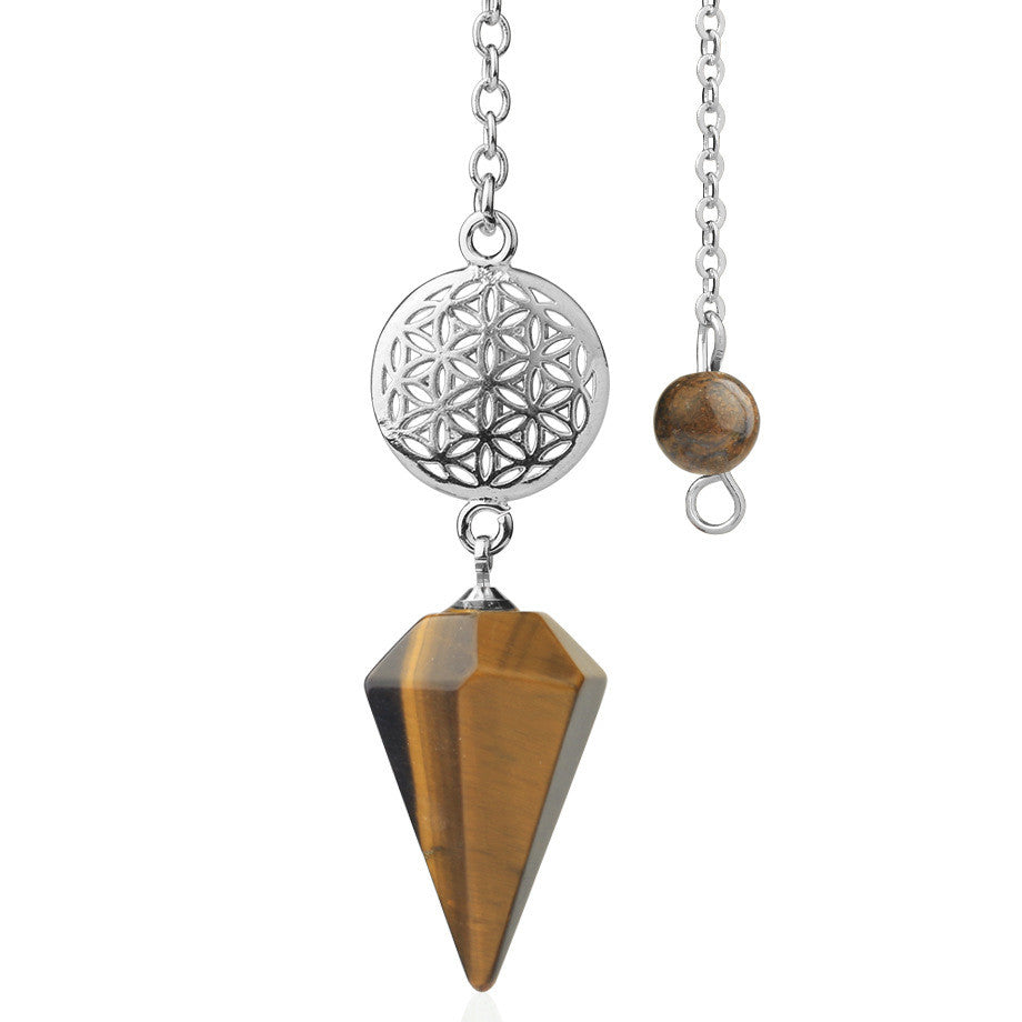 Flower of Life Tiger Eye Divination Pendulum