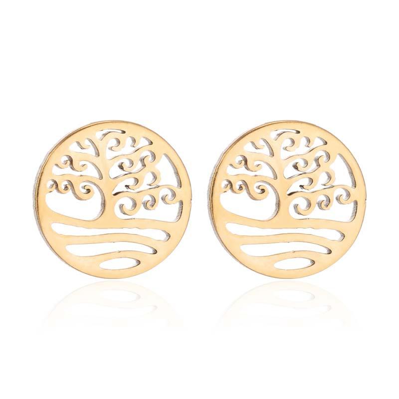 Gold Cute Tree of Life Earrings