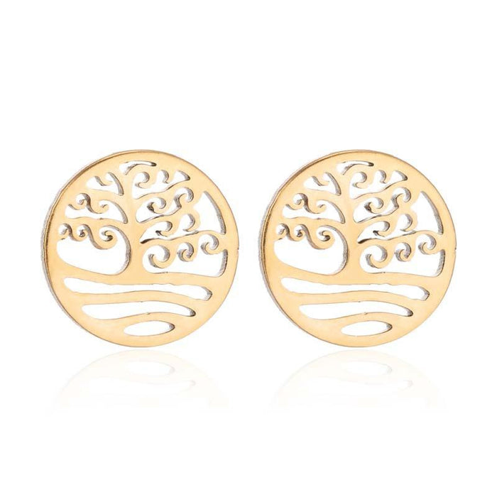 Gold Cute Tree of Life Earrings