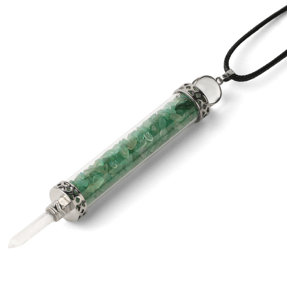 Green Aventurine Vial Pendant Necklace