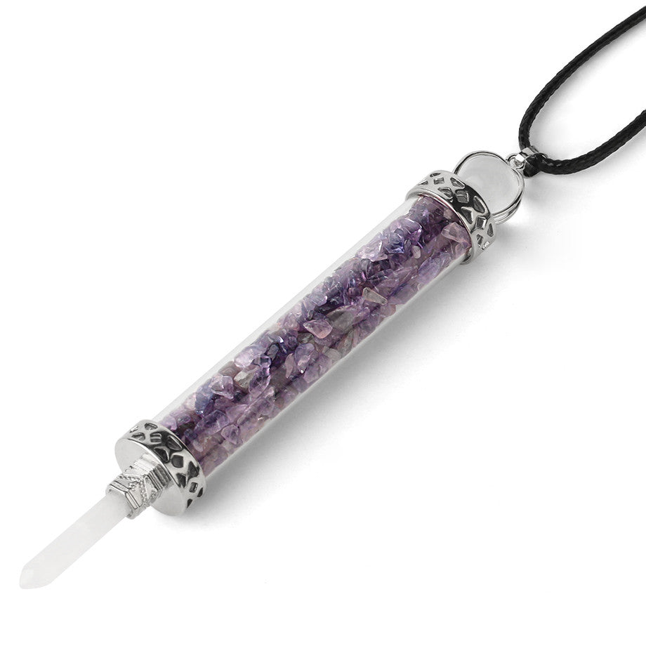 Amethyst Vial Pendant Necklace