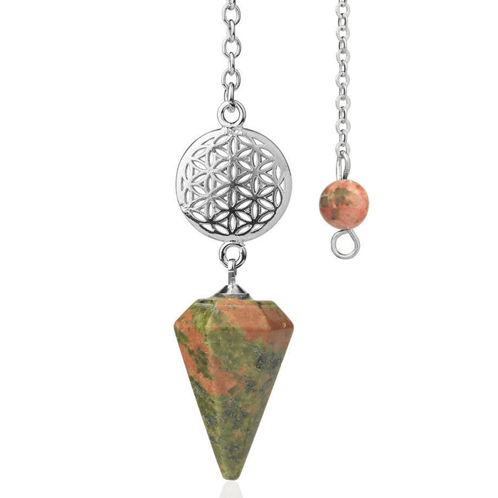 Flower of Life Unakite Divination Pendulum
