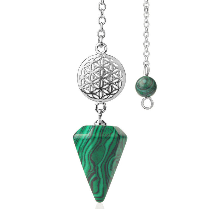 Flower of Life Malachite Divination Pendulum