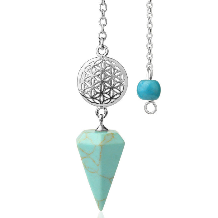 Flower of Life Turquoise Divination Pendulum