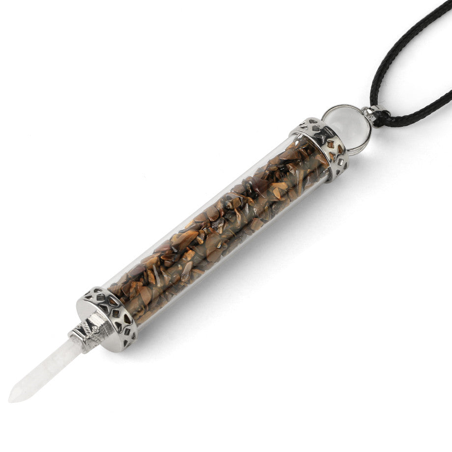 Tiger Eye Vial Pendant Necklace