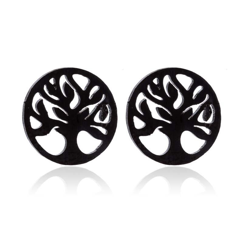 Black Tree of Life Symbol Earrings