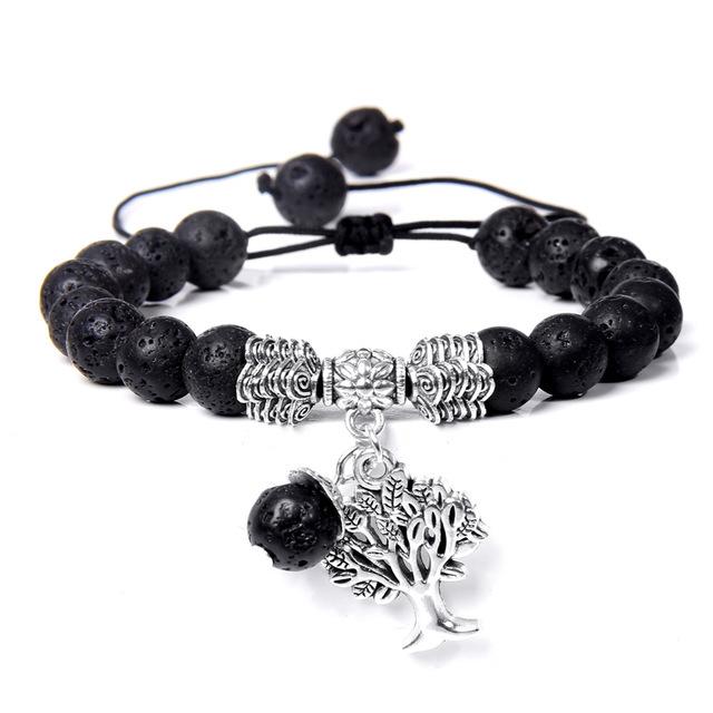 Lava Stone Tree of Life Bracelet