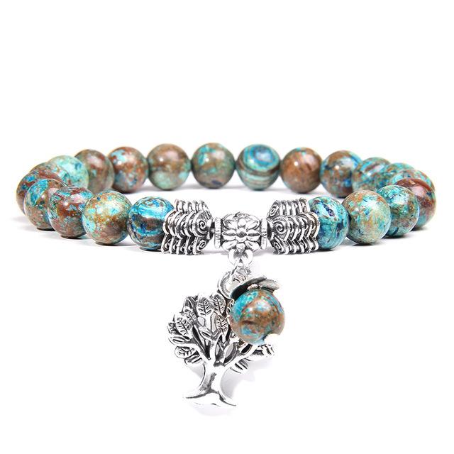 Kyanite Stretch Tree of Life Bracelet