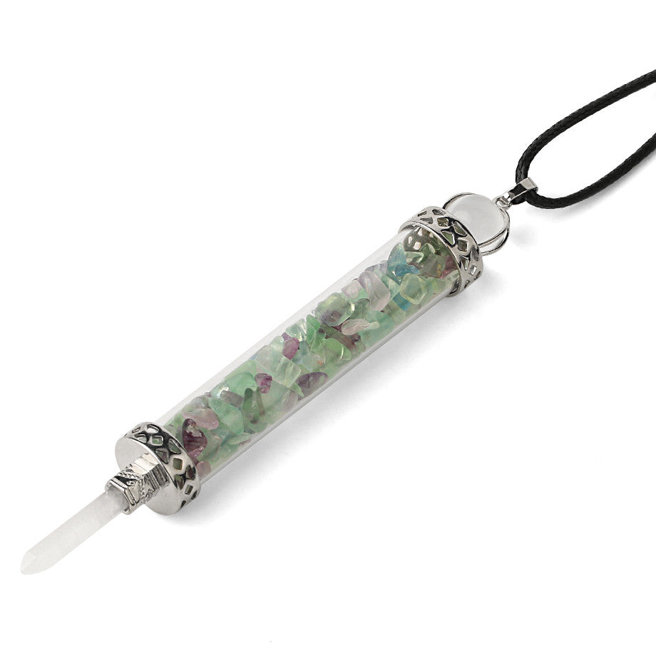 Fluorite Vial Pendant Necklace