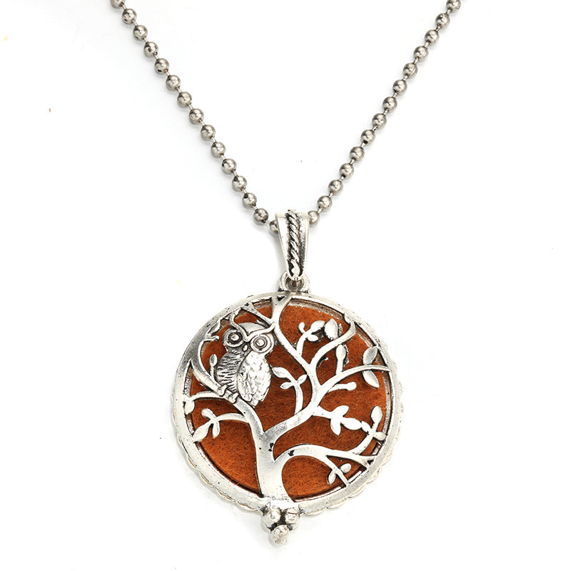 Essential Oil Diffuser Owl Tree of Life Pendant Necklace