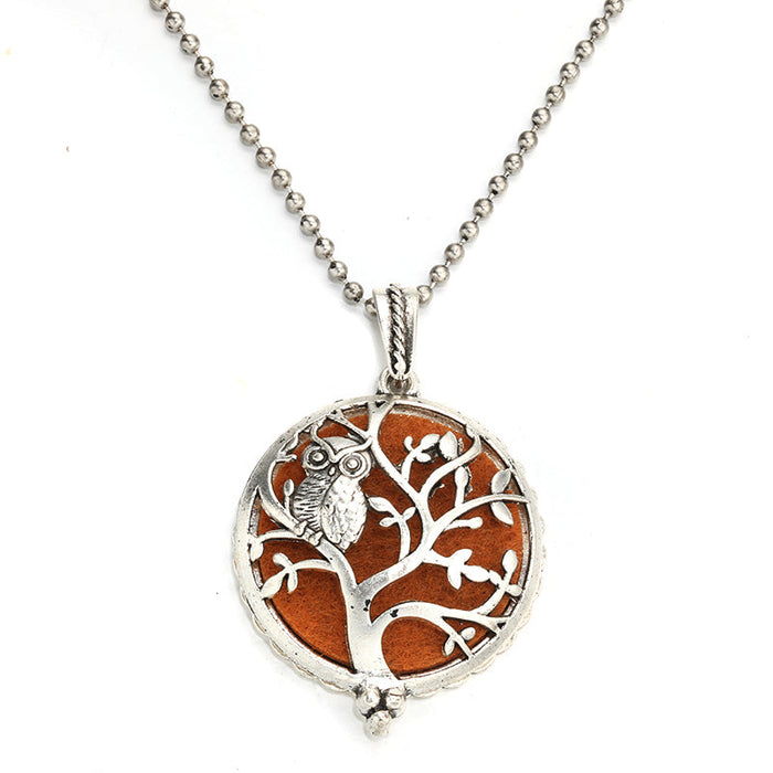 Essential Oil Diffuser Owl Tree of Life Pendant Necklace