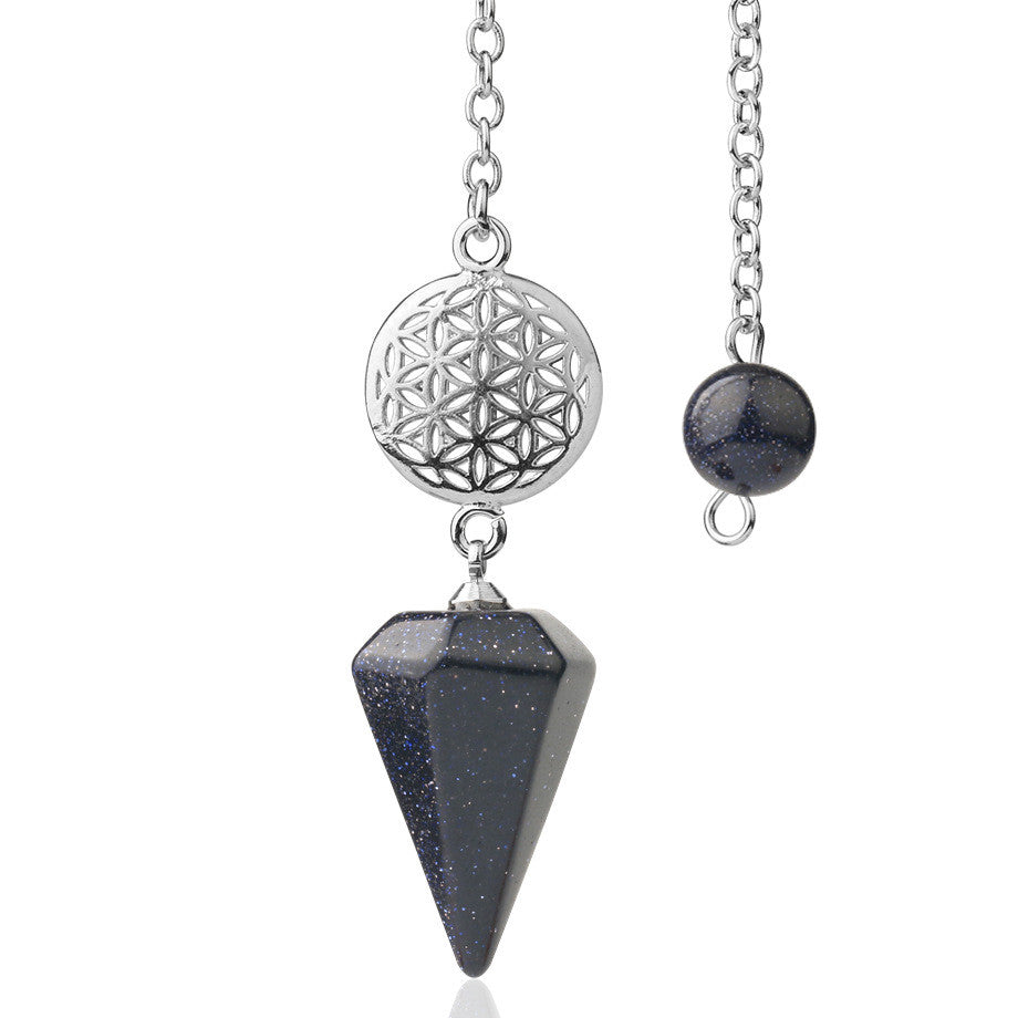 Flower of Life Blue Sand Divination Pendulum