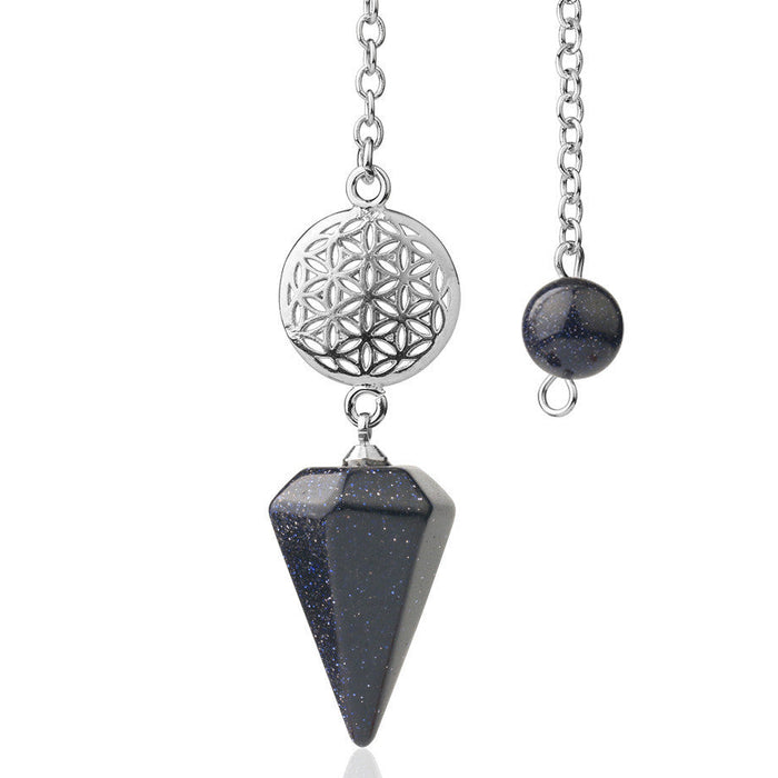 Flower of Life Blue Sand Divination Pendulum