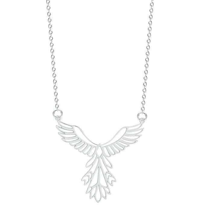 Silver Divine Angel Wings Pendant Necklace
