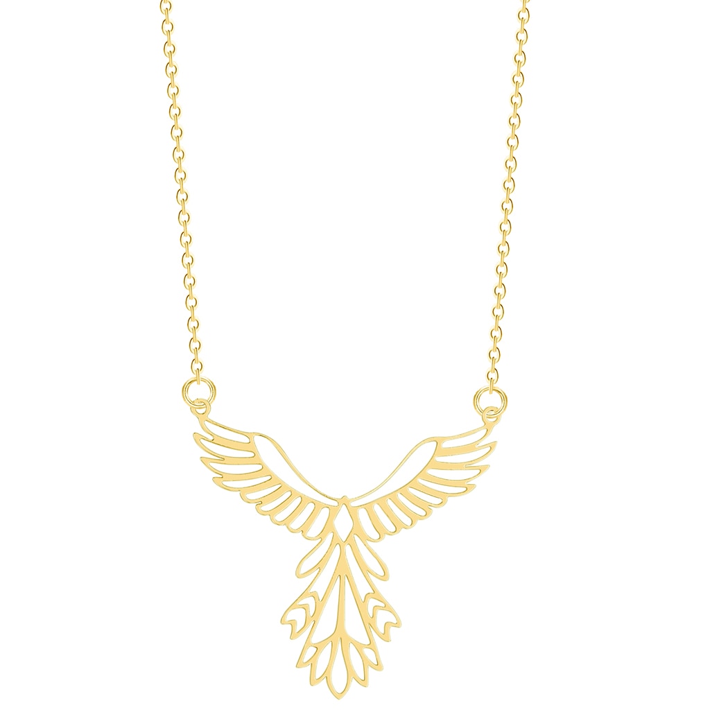 Gold Divine Angel Wings Pendant Necklace