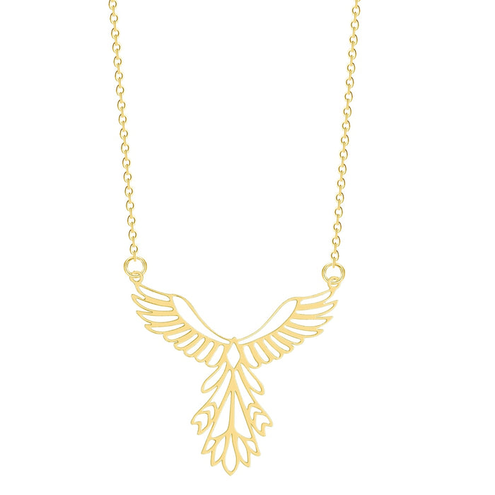 Gold Divine Angel Wings Pendant Necklace