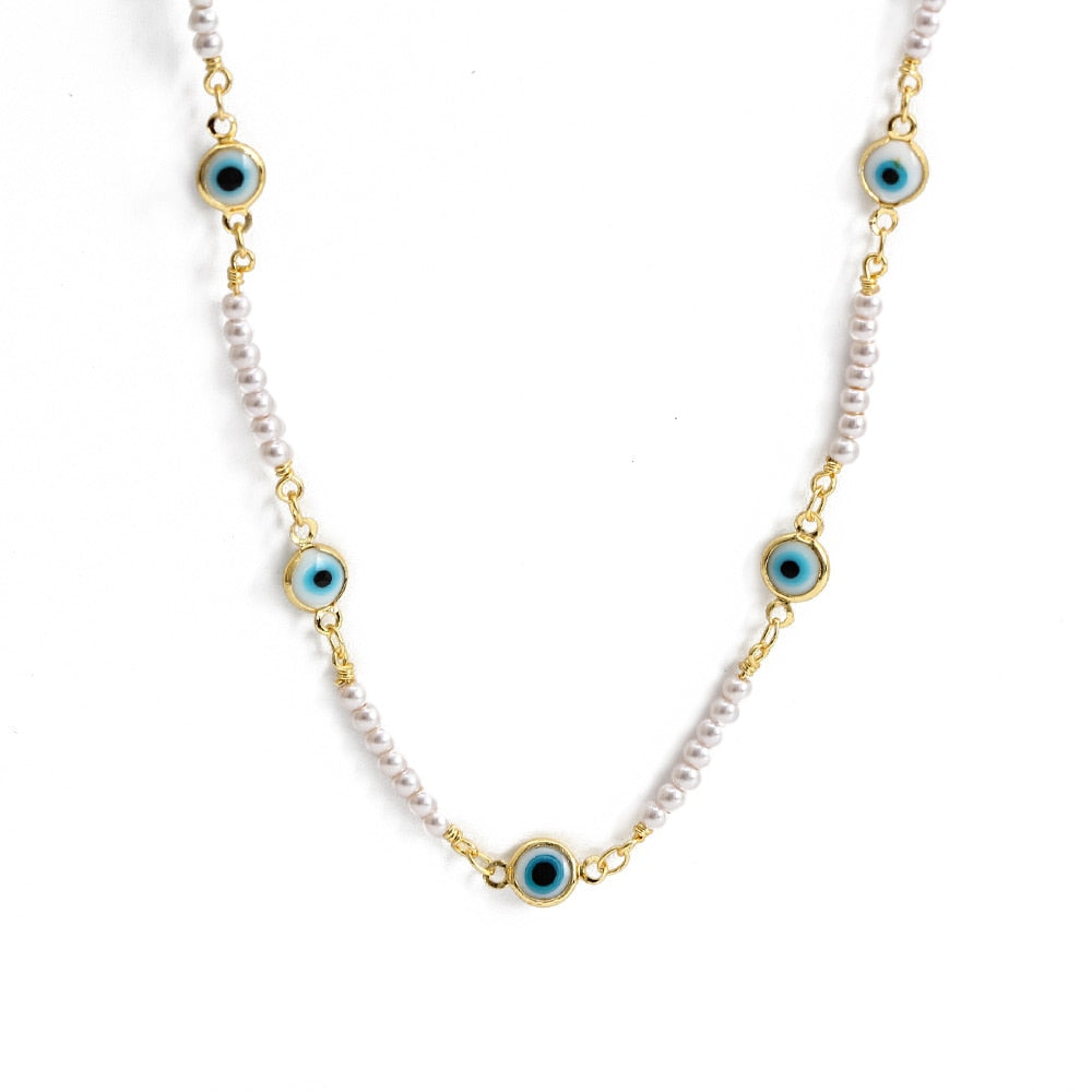 Gold Amulet Turkish Evil Eye Necklace