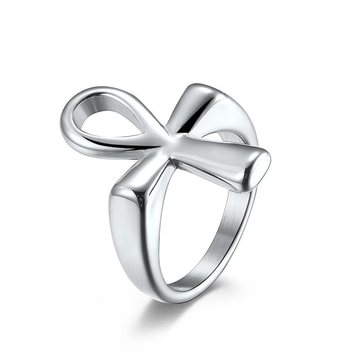 Silver Ankh Cross of Life Ring