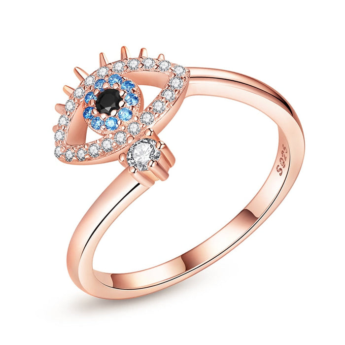 Rose Gold Eye of Fatima Ring