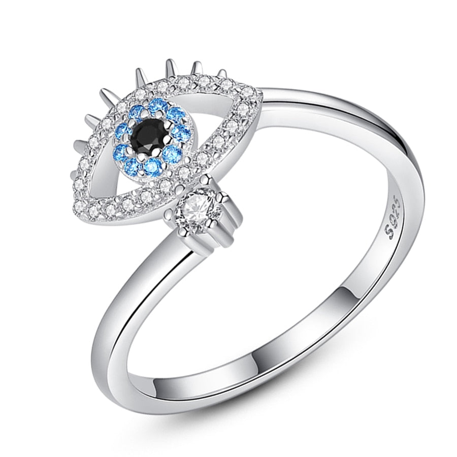 Silver Eye of Fatima Ring