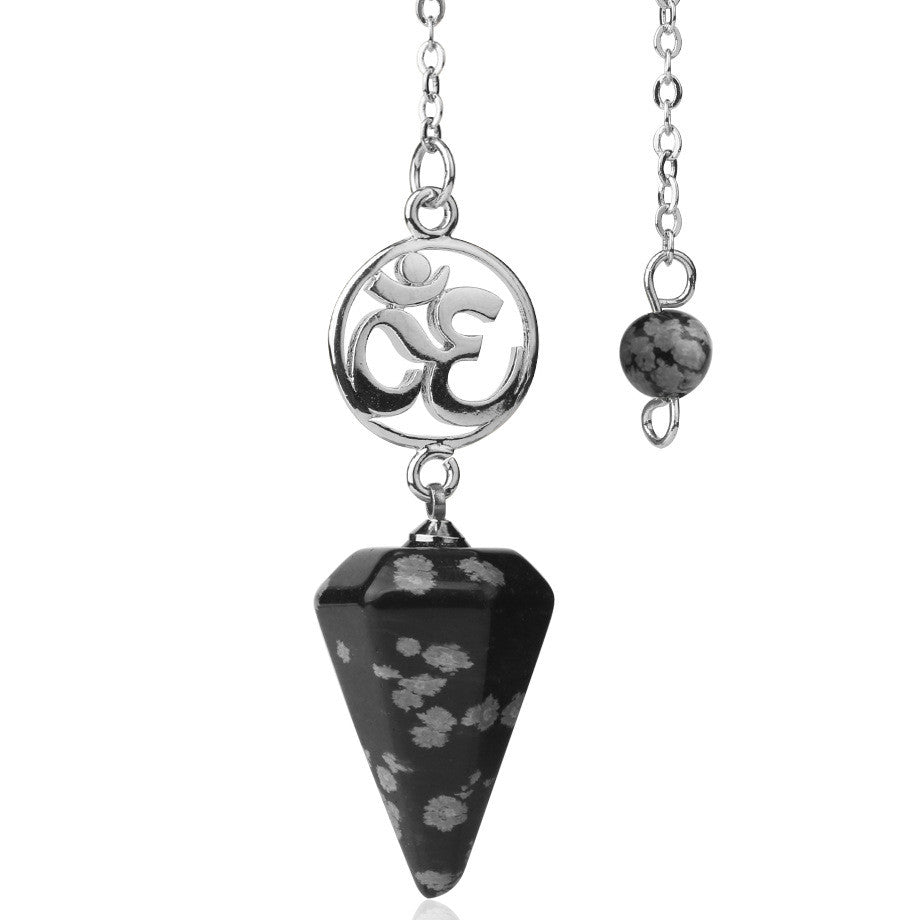 Snow Obsidian Aum Divination Pendulum