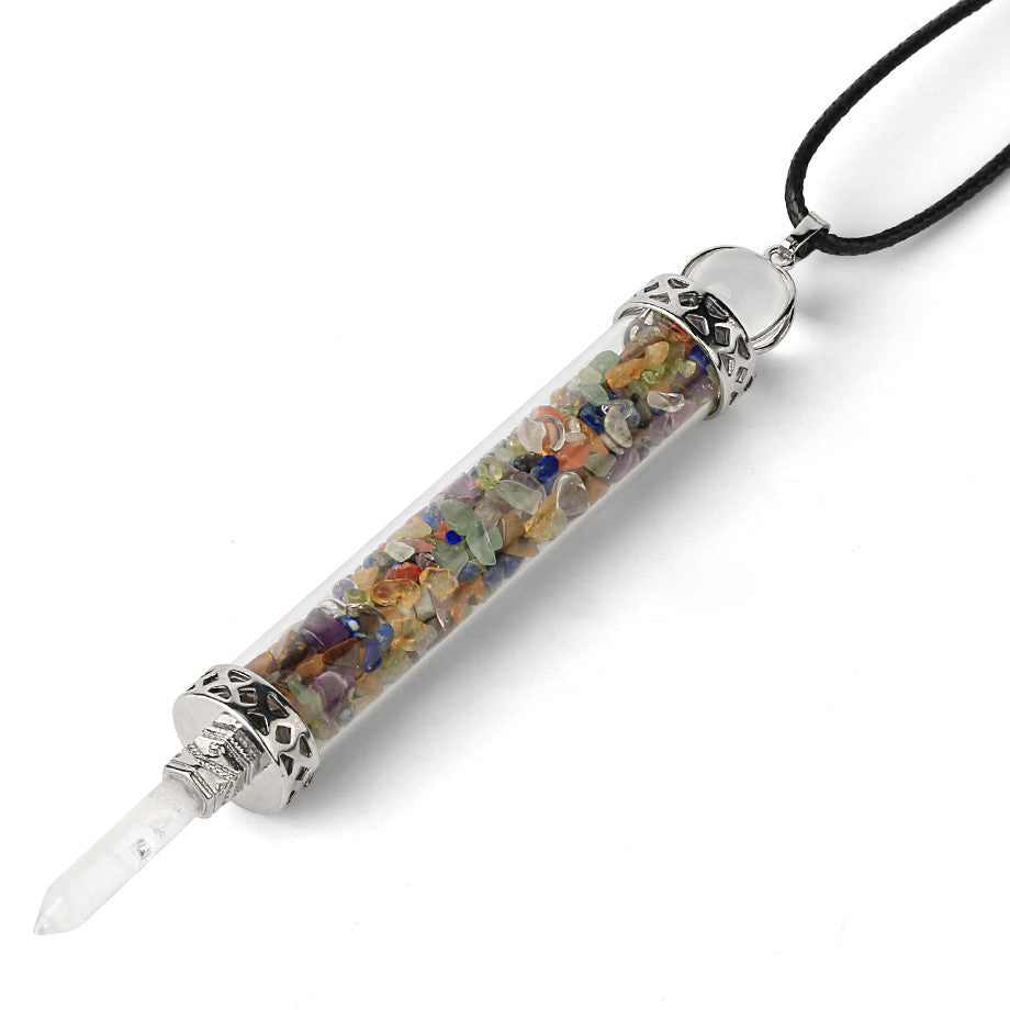 7 Chakras Vial Pendant Necklace