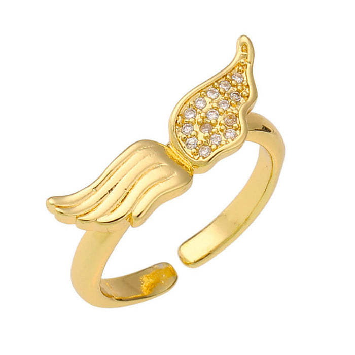 Gold Angel Wings Ring