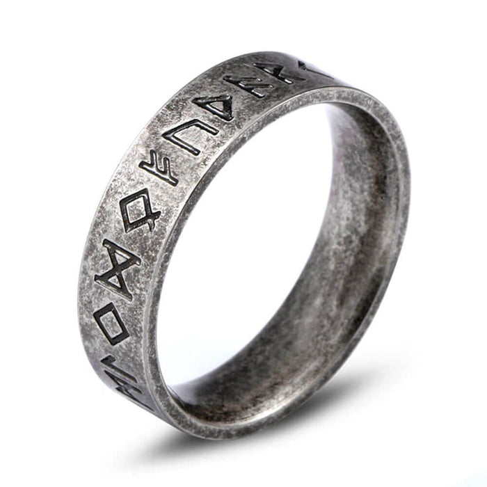 Antique Viking Runes Band Ring