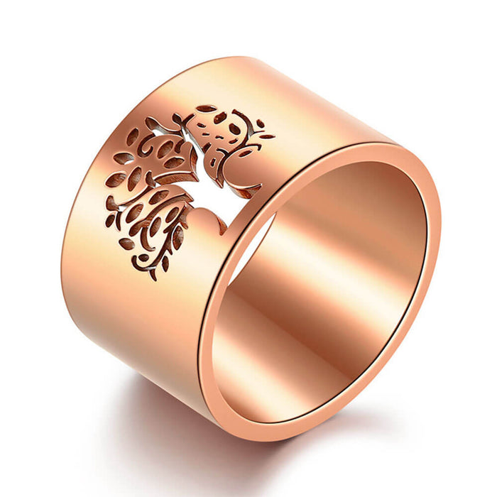 Rose Gold Tree of Life Band Ring – Stainless Steel