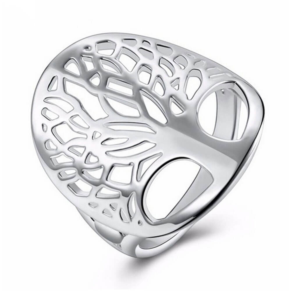Silver Tree of Life Women's Ring – Stainless Steel