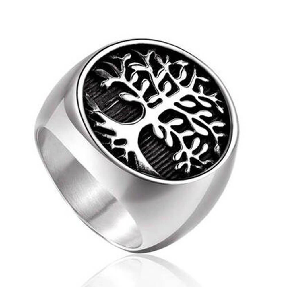 Silver Tree of Life Signet Ring