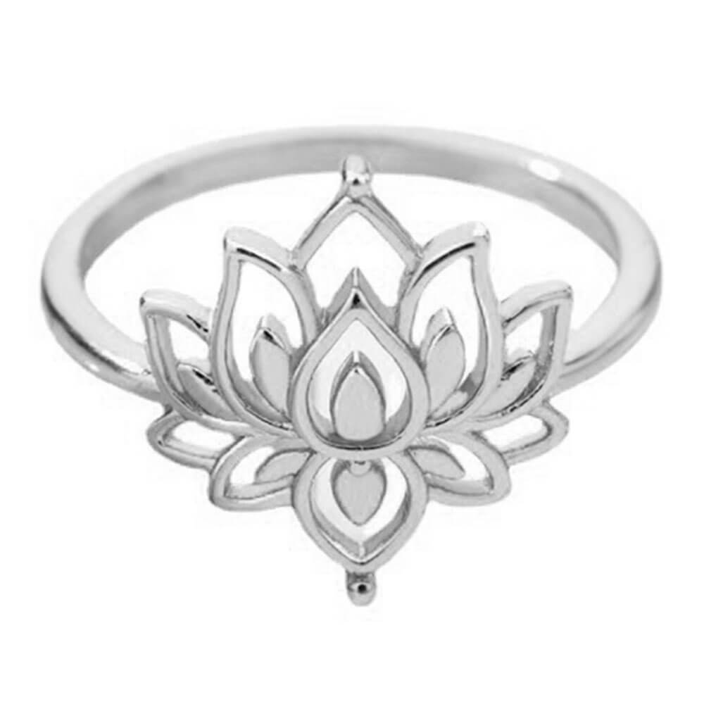 Silver Lotus Flower Ring – Stainless Steel