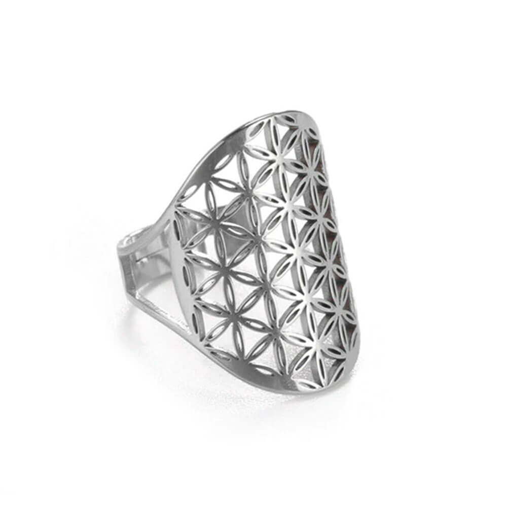 Silver Women's Flower of Life Ring