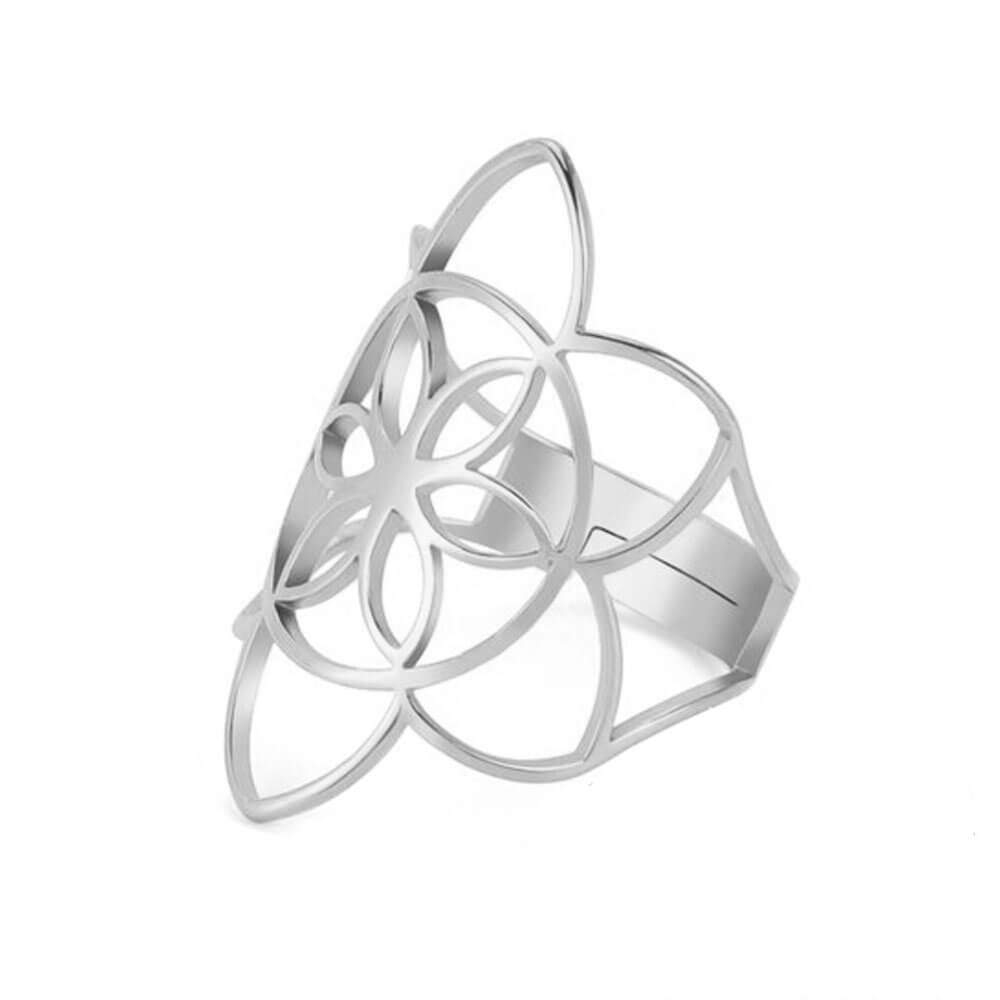 Silver Seed of Life Ring – Stainless Steel